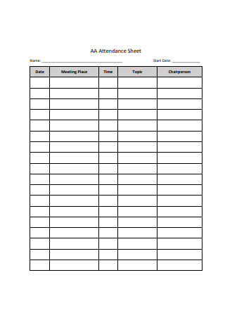 Attendance Chart Template from images.sample.net