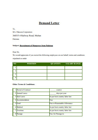 Basic Demand Letter Sample
