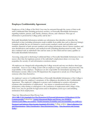 Basic Employee Confidentiality Agreement