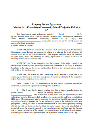 Basic Property Owner Agreement Format