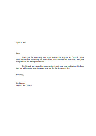 Basic Rejection Letter Format