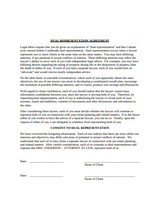 Basic Representation Agreement Example