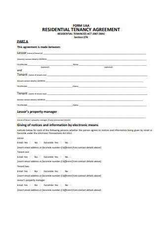 Basic Residential Tenancy Agreement Form