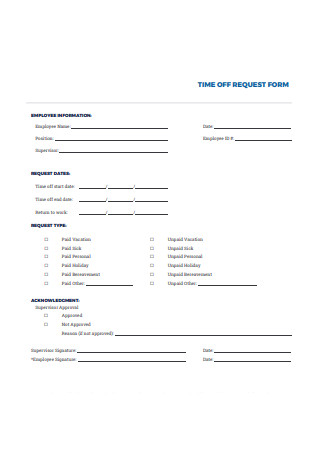 Basic Time Off Request Form