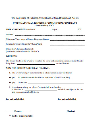 Brokers Commission Agreement