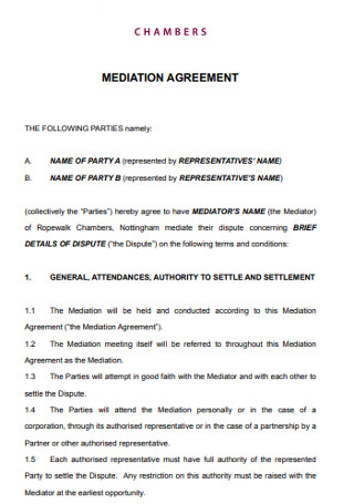Chamber Mediation Agreement