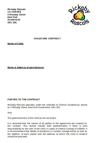 Child Care Contract