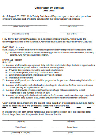 Child Placement Contract
