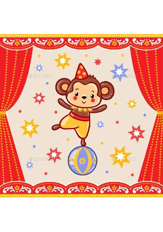 Circus Happy Birthday Card Design