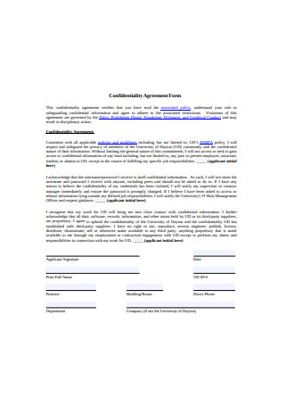 Confidentiality Agreement Form1