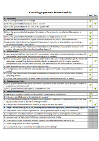 Consulting Agreement Checklist
