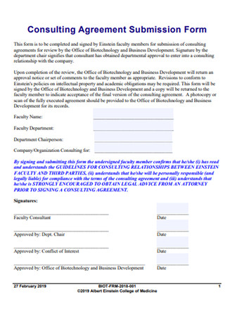Consulting Agreement Submission Form