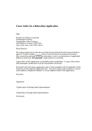 Cover Letter for a Relocation Application