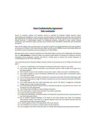 Data Confidentiality Agreement