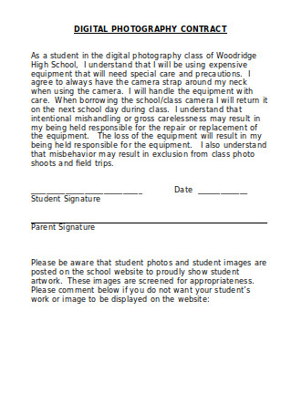 Digital Pgotography Contract