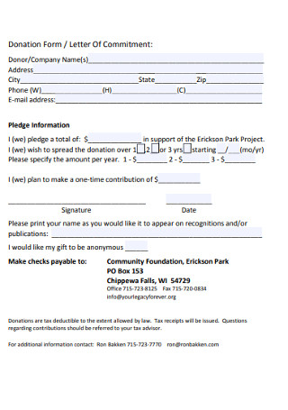 Donation Letter Form