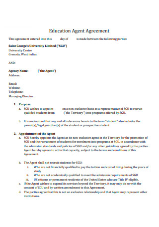 Education Agent Agreement