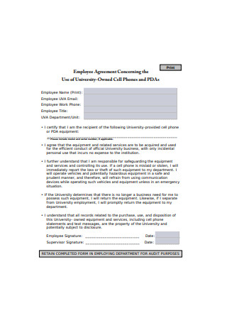 Employee Agreement Example