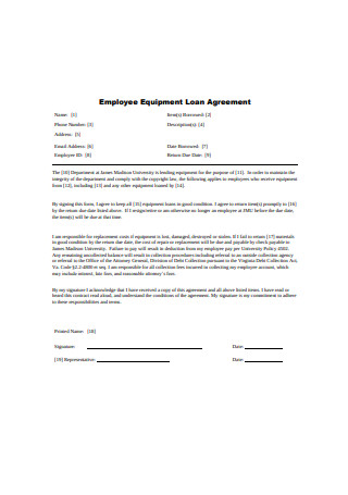 Employee Equipment Loan Agreement