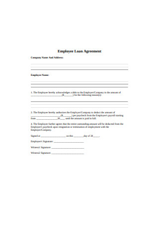 Employee Loan Agreement
