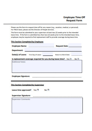 Employee Time Off Request Form Example