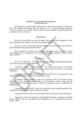 Equipment Lease Purchase Agreement Format