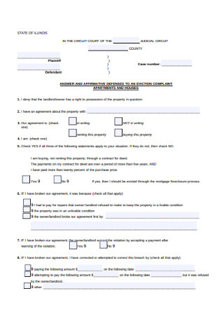 Eviction Answer Notice Form