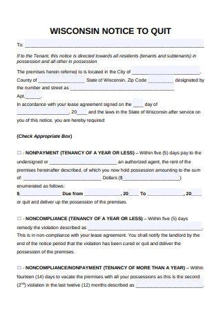Eviction Notice to Quit Form