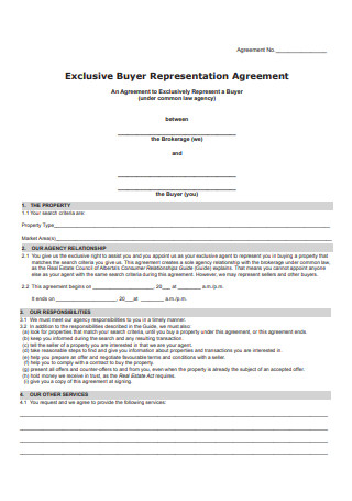 Exclusive Buyer Representation Agreement