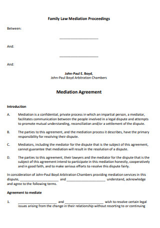 Family Law Mediation Agreement