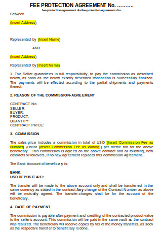commission fee agreement template