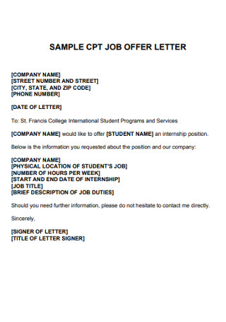 Formal Job Offer Letter