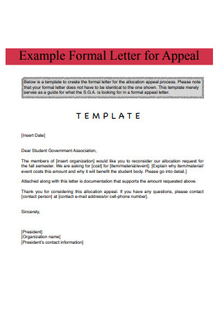 Formal Letter for Appeal