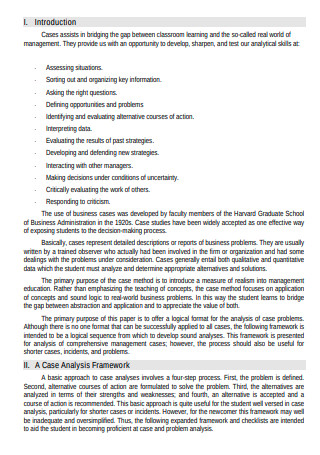 Guidelines for Business Case Analysis