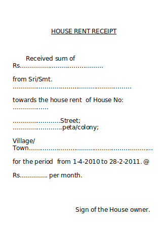 House Rent Receipt