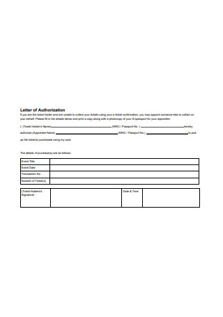 Letter of Authorization Format