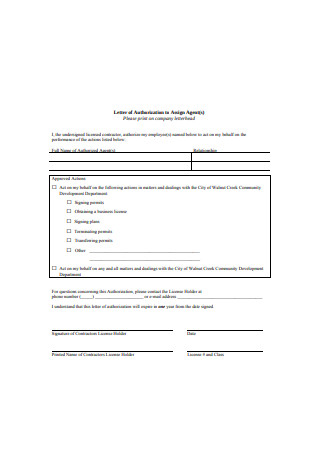Letter of Authorization Template