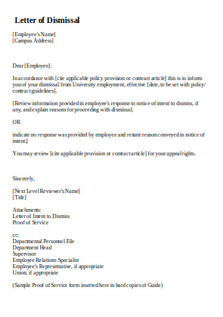 Letter of Dismissal