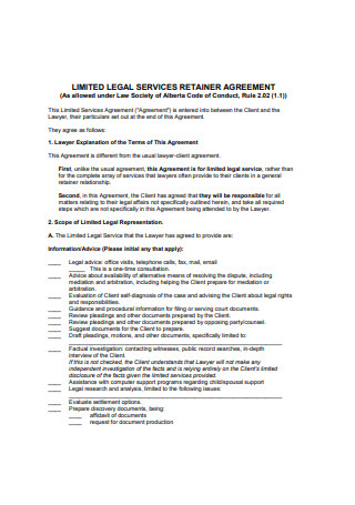 Limited Legal Services Retainer Agreement