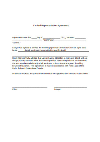 Limited Representation Agreement