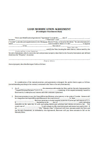 Loan Modification Agreement