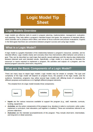 Logic Model Tip Sheet