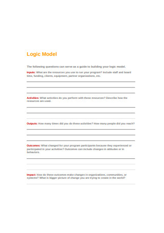 Logic Model Worksheet