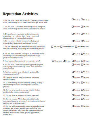 Marketing Audit Questionnaire