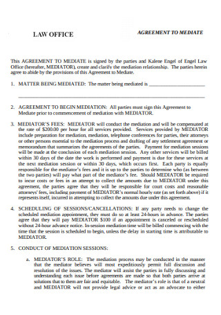 Mediation Law Office Agreement