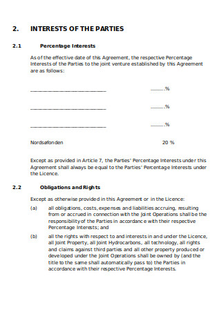 Model Joint Operating Agreement