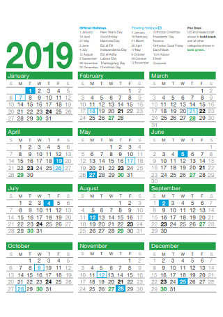 Official Year Holiday Calendar