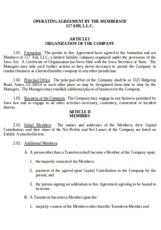 Operating Agreement by Members