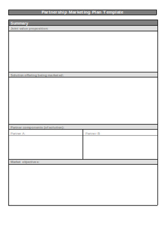 Partnership Marketing Plan Template