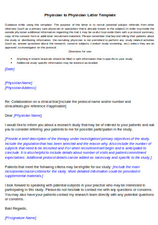Physician to Physician Letter Template